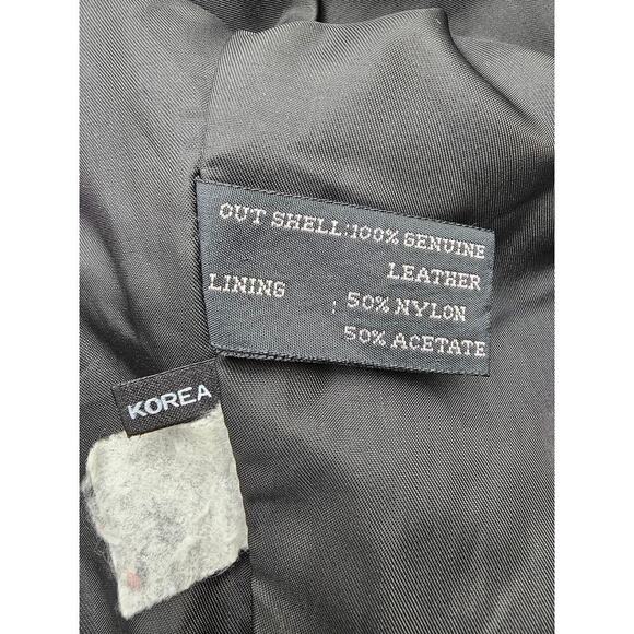 Vtg 80s Pelle Men's Small Leather & Suede Black Zip Moto Zebra Print Jacket - Picture 12 of 12